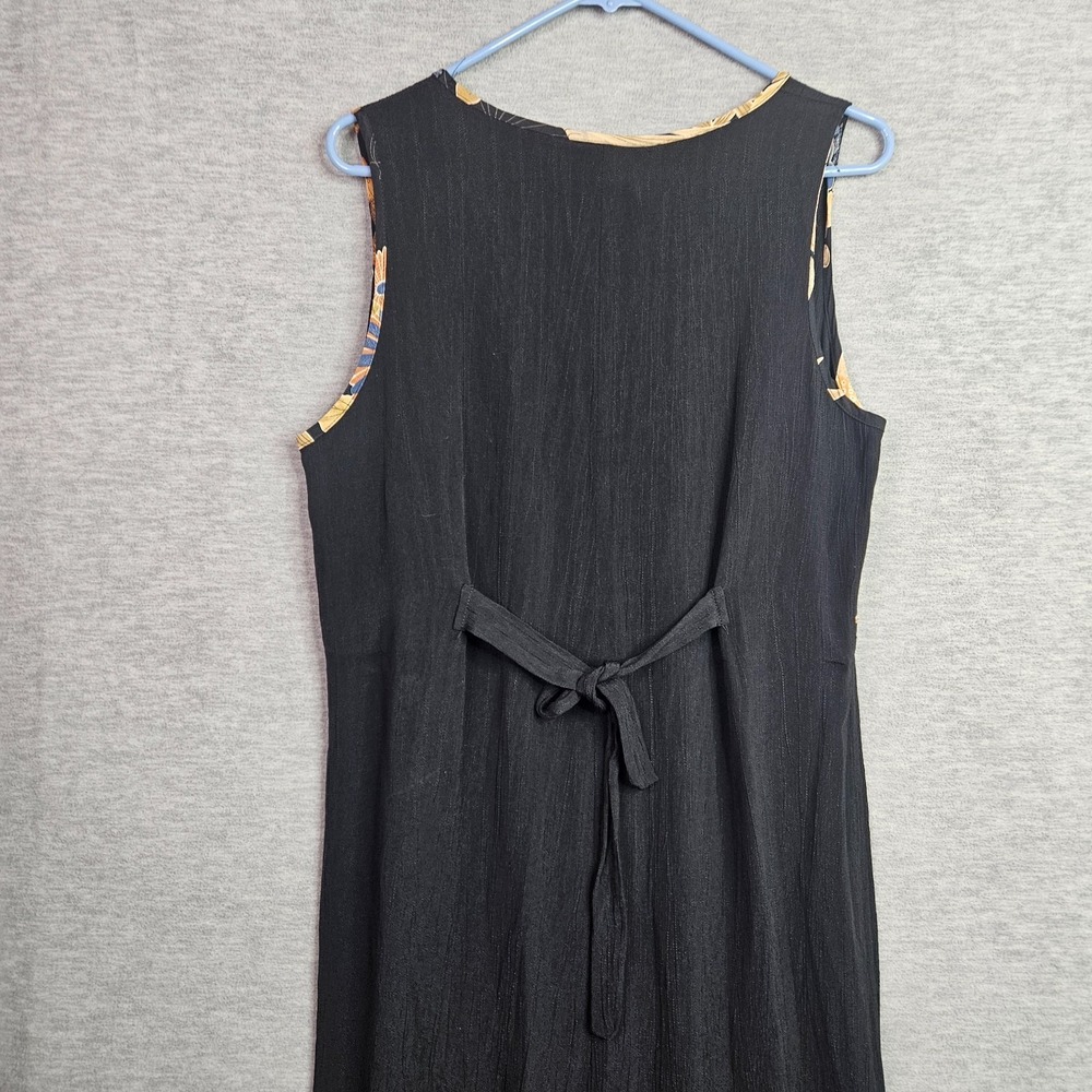 Dressing Clio Vintage Black Maxi Dress Women's Sz Medium Sleeveless Floral Trim - Picture 3 of 13